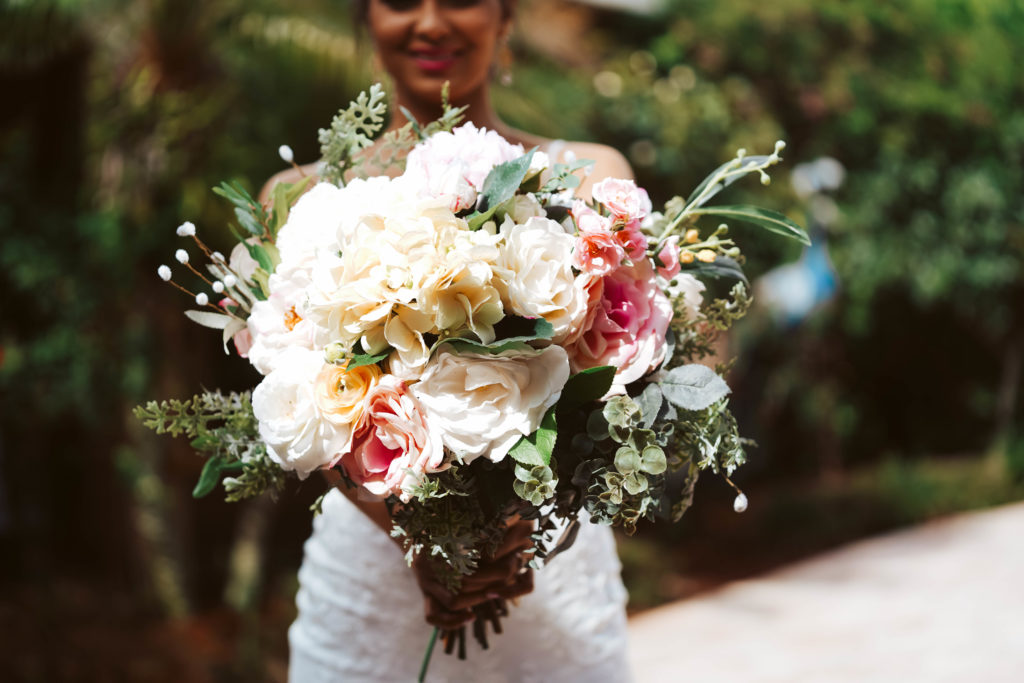 bouquet, wedding, flowers, pink white